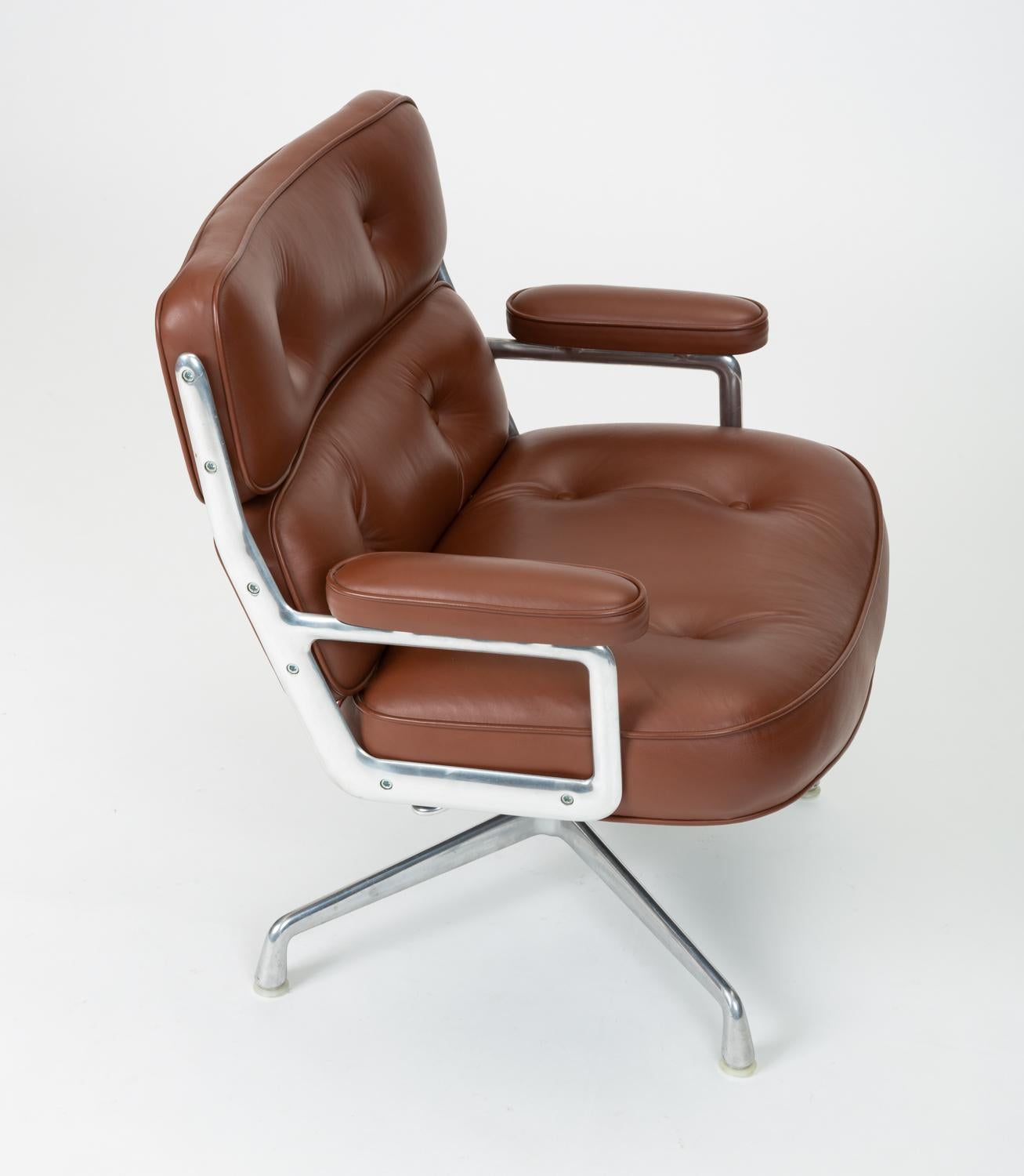 Ray + Charles Eames Time Life Lobby Chair in Chocolate Leather 4