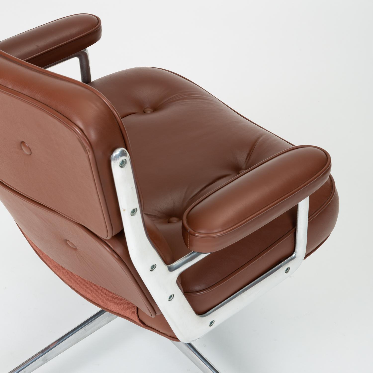 Ray + Charles Eames Time Life Lobby Chair in Chocolate Leather 5