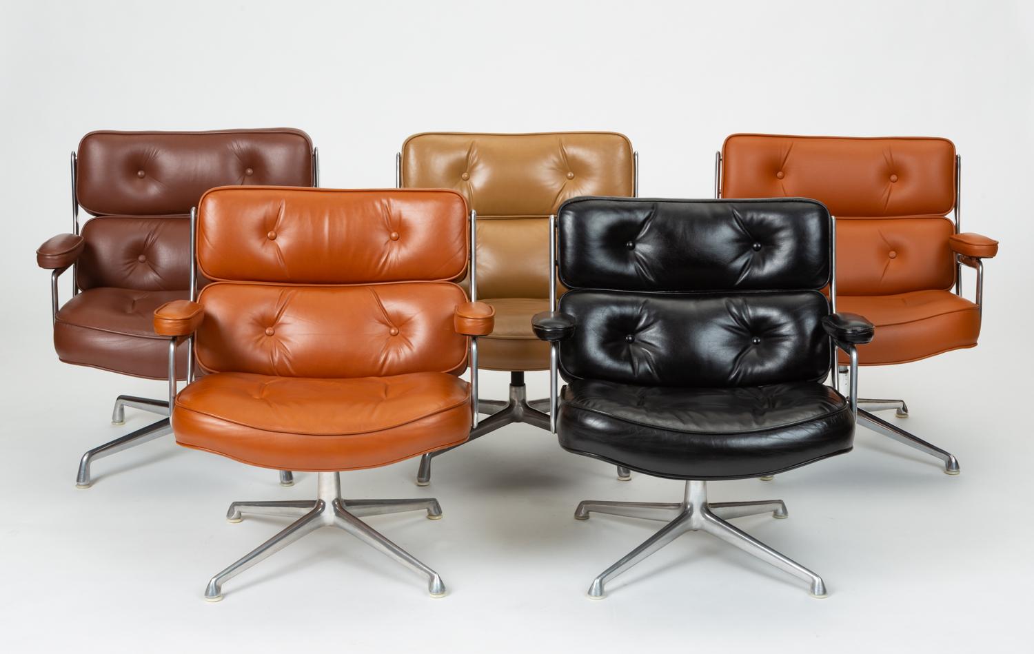 Ray + Charles Eames Time Life Lobby Chair in Chocolate Leather 9