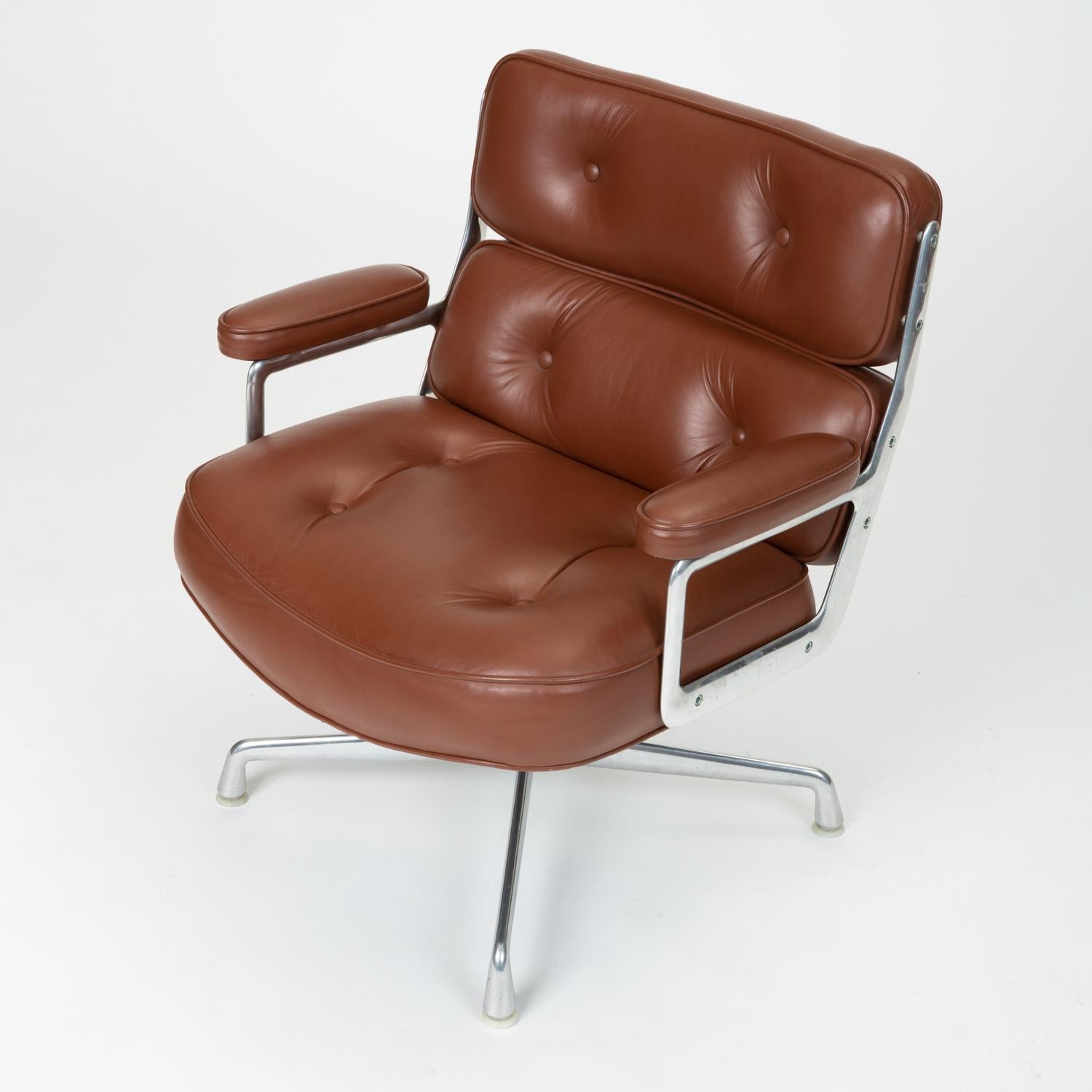 Mid-Century Modern Ray + Charles Eames Time Life Lobby Chair in Chocolate Leather