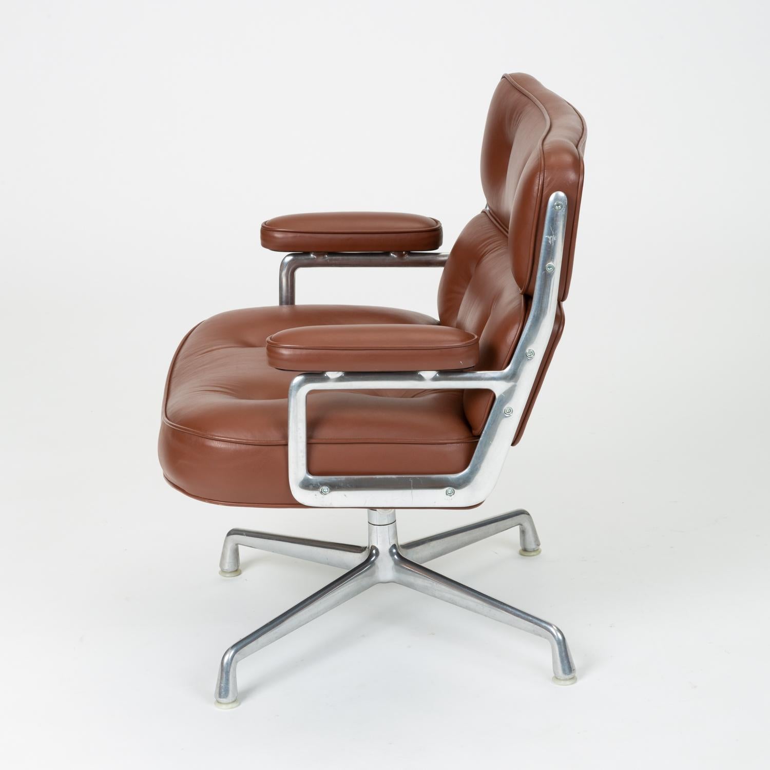 American Ray + Charles Eames Time Life Lobby Chair in Chocolate Leather