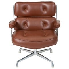 Ray + Charles Eames Time Life Lobby Chair in Chocolate Leather