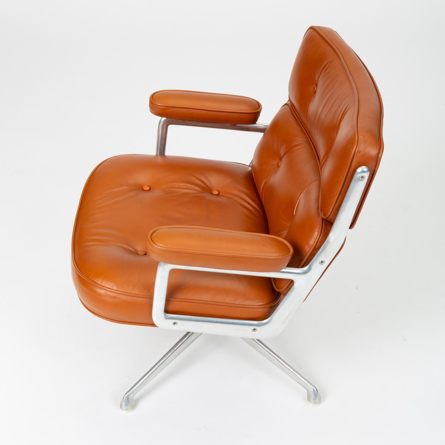 Mid-Century Modern Ray and Charles Eames Time Life Lobby Chair in Cognac Leather