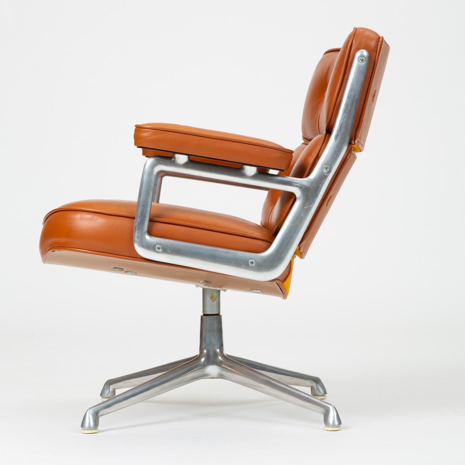 American Ray and Charles Eames Time Life Lobby Chair in Cognac Leather