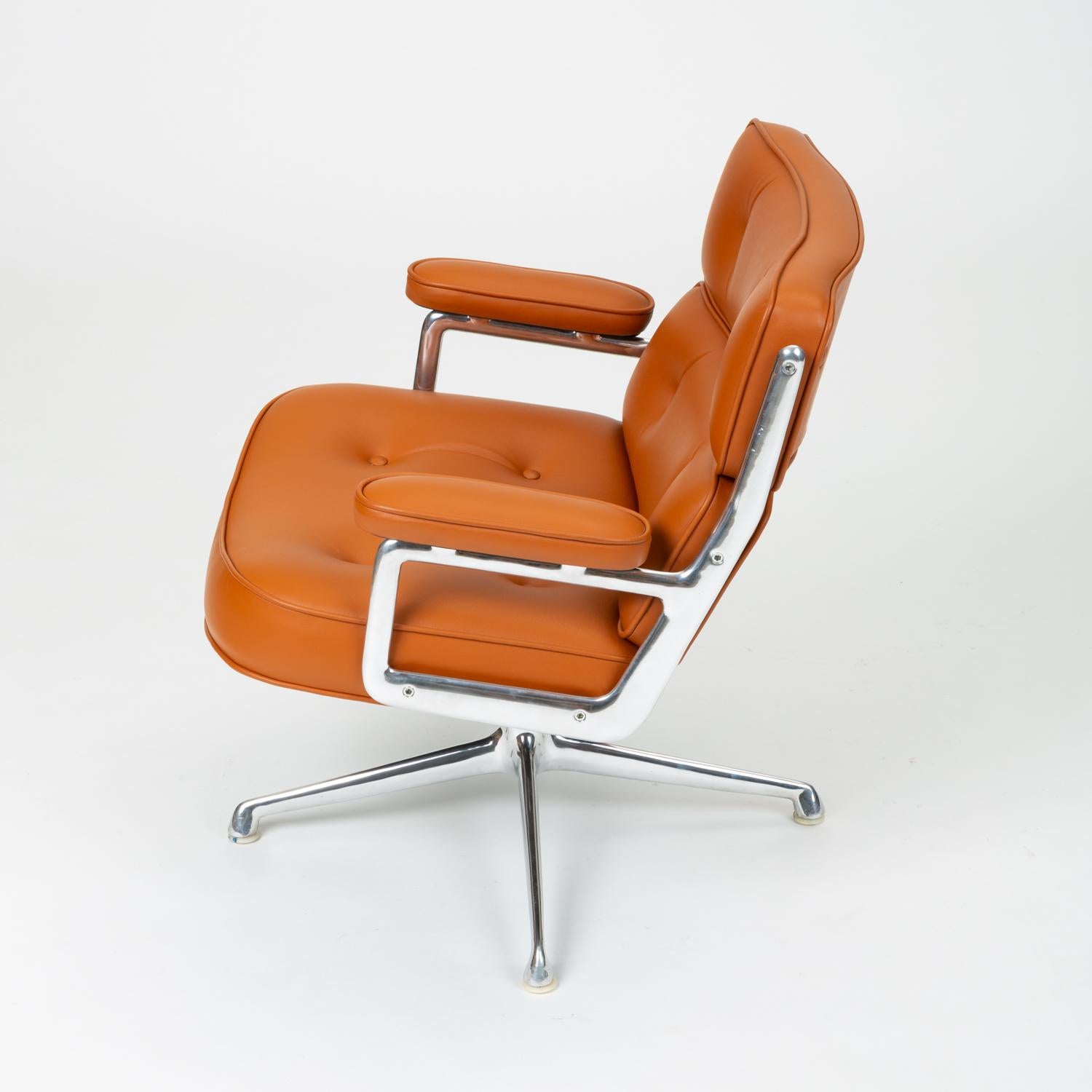 Mid-Century Modern Ray and Charles Eames Time Life Lobby Chair with New Leather Upholstery