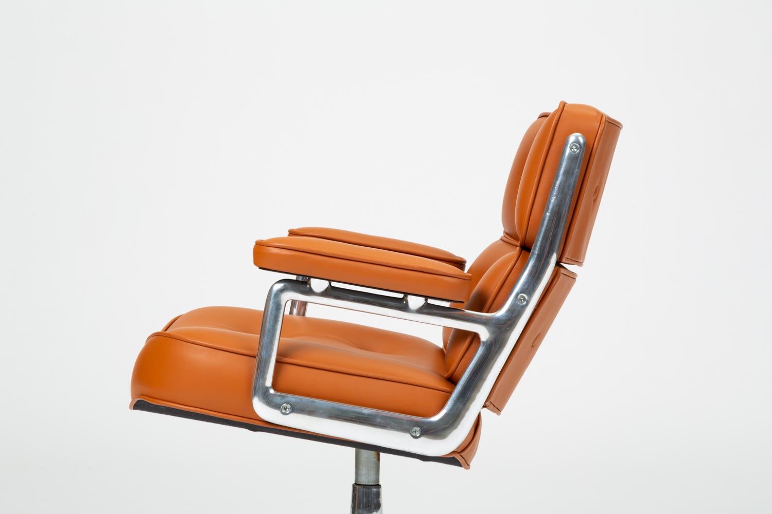 American Ray and Charles Eames Time Life Lobby Chair with New Leather Upholstery