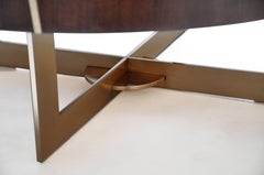 Ray Circular Cocktail Table in Walnut and Bronze by Newell Design