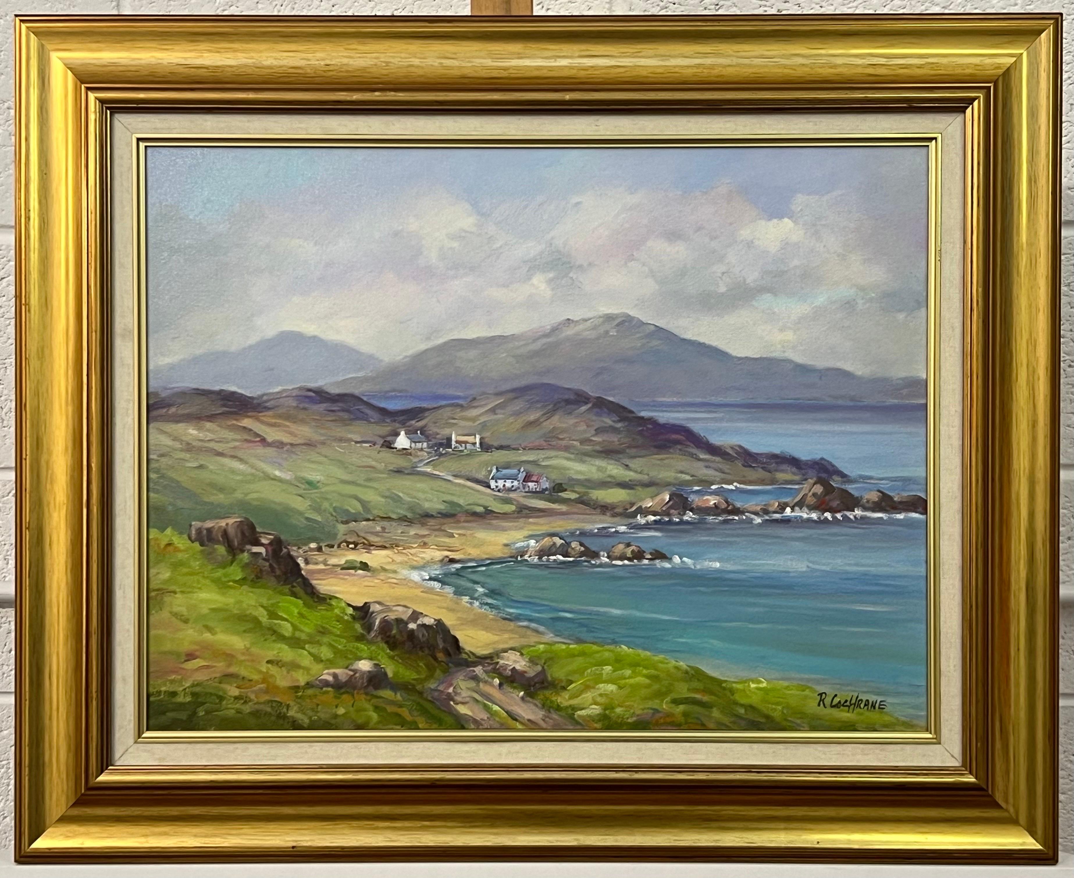Oceano Atlantico dalla costa dell'Irlanda con cottage in collina 11
