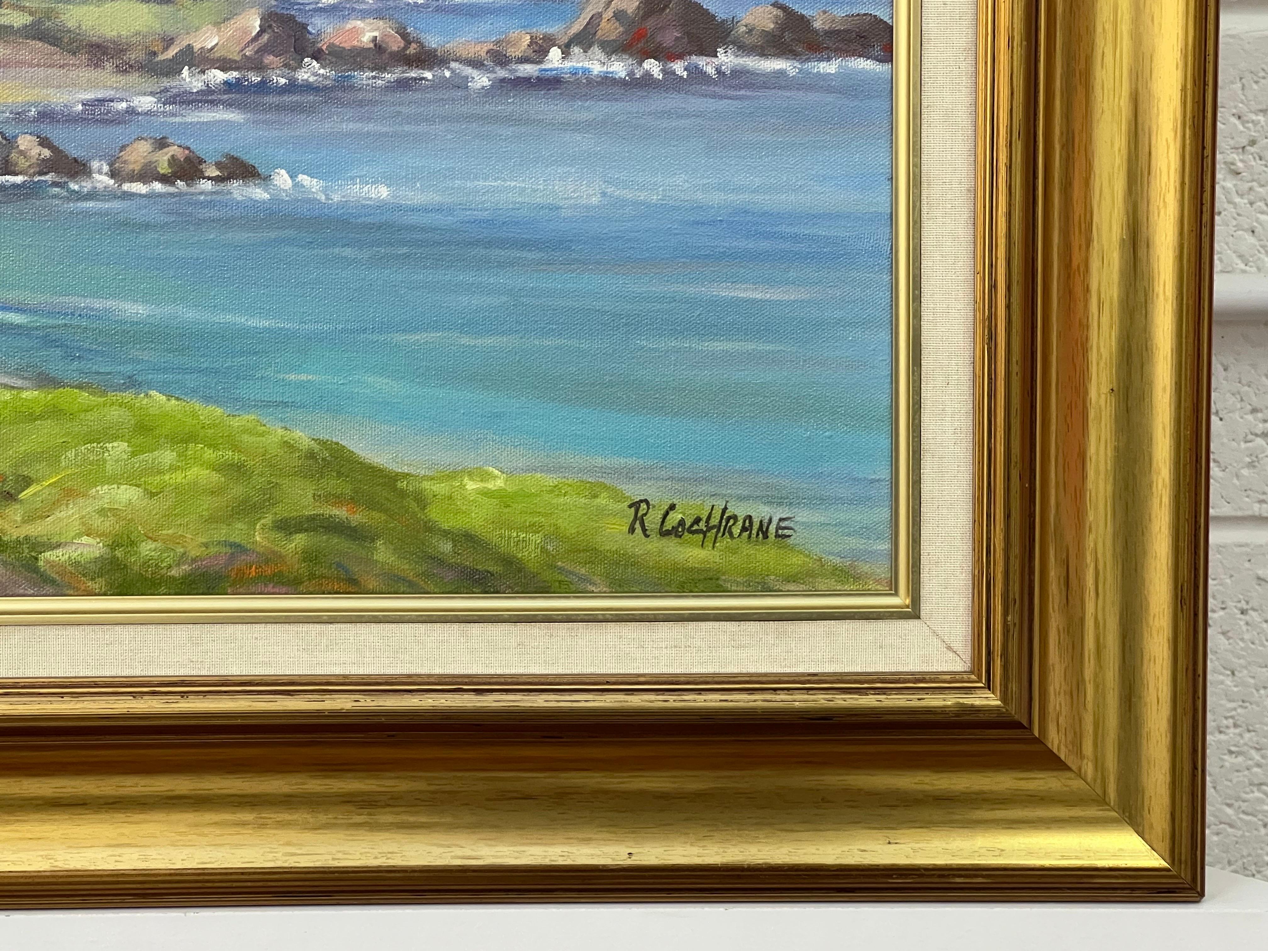 Oceano Atlantico dalla costa dell'Irlanda con cottage in collina 1