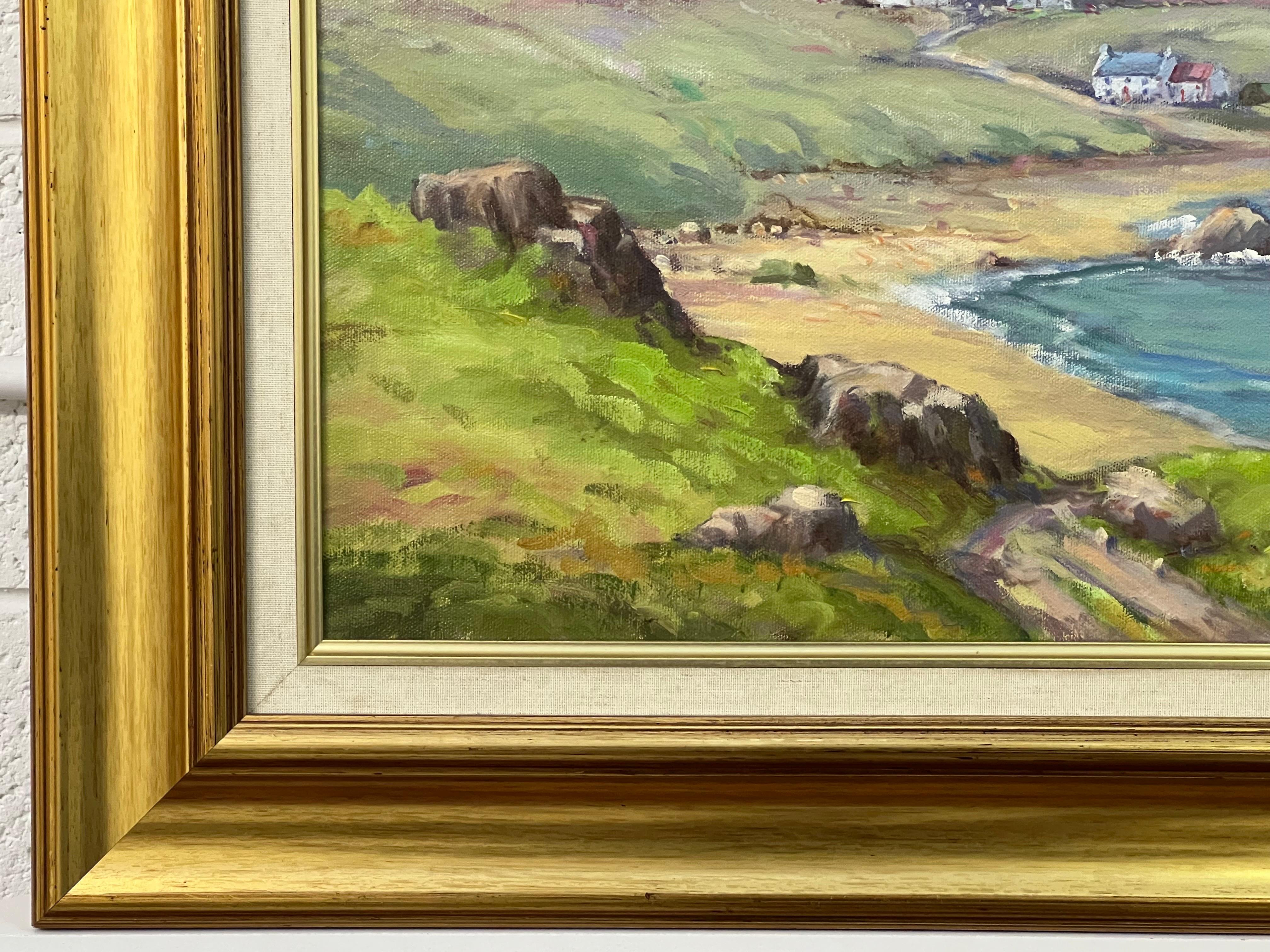 Oceano Atlantico dalla costa dell'Irlanda con cottage in collina 2