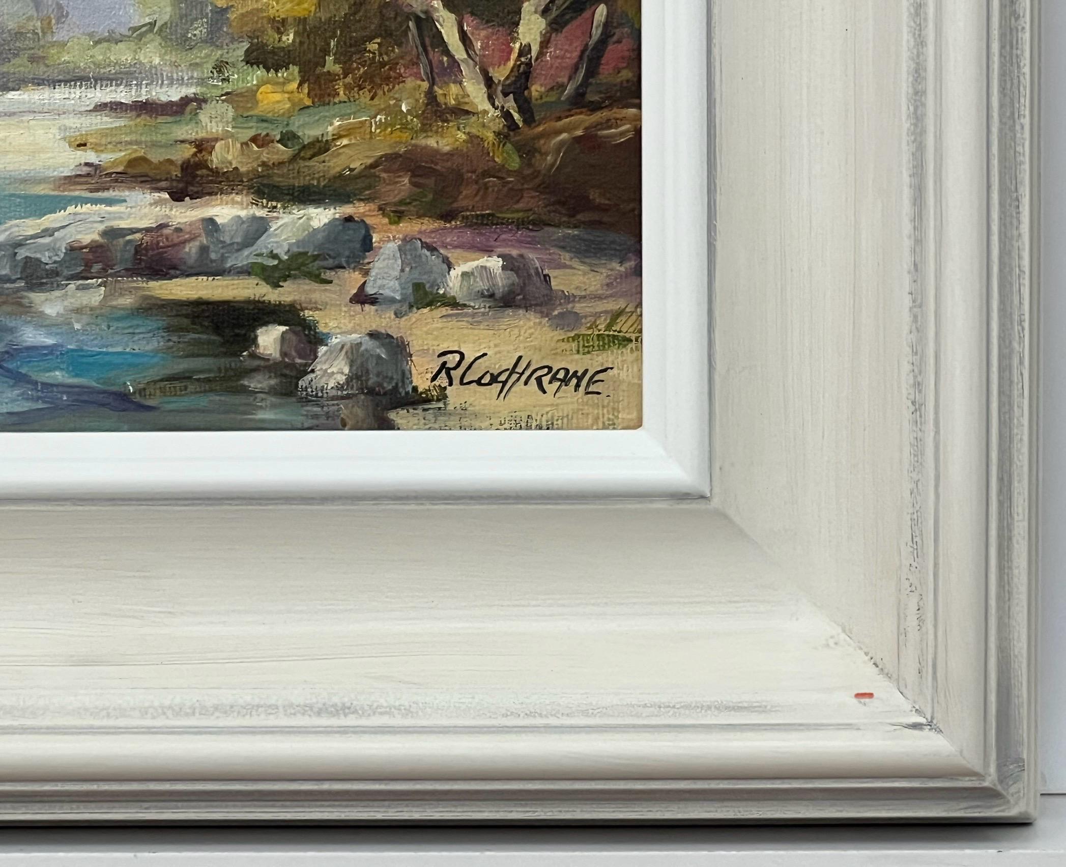 Quadro a olio post-impressionista d'epoca raffigurante un fiume alberato nella campagna dell'Irlanda del Nord, opera dell'artista irlandese del XX secolo Ray Cochrane.

L'arte misura 12 x 10 pollici
La cornice misura 18 x 16 pollici

Questo