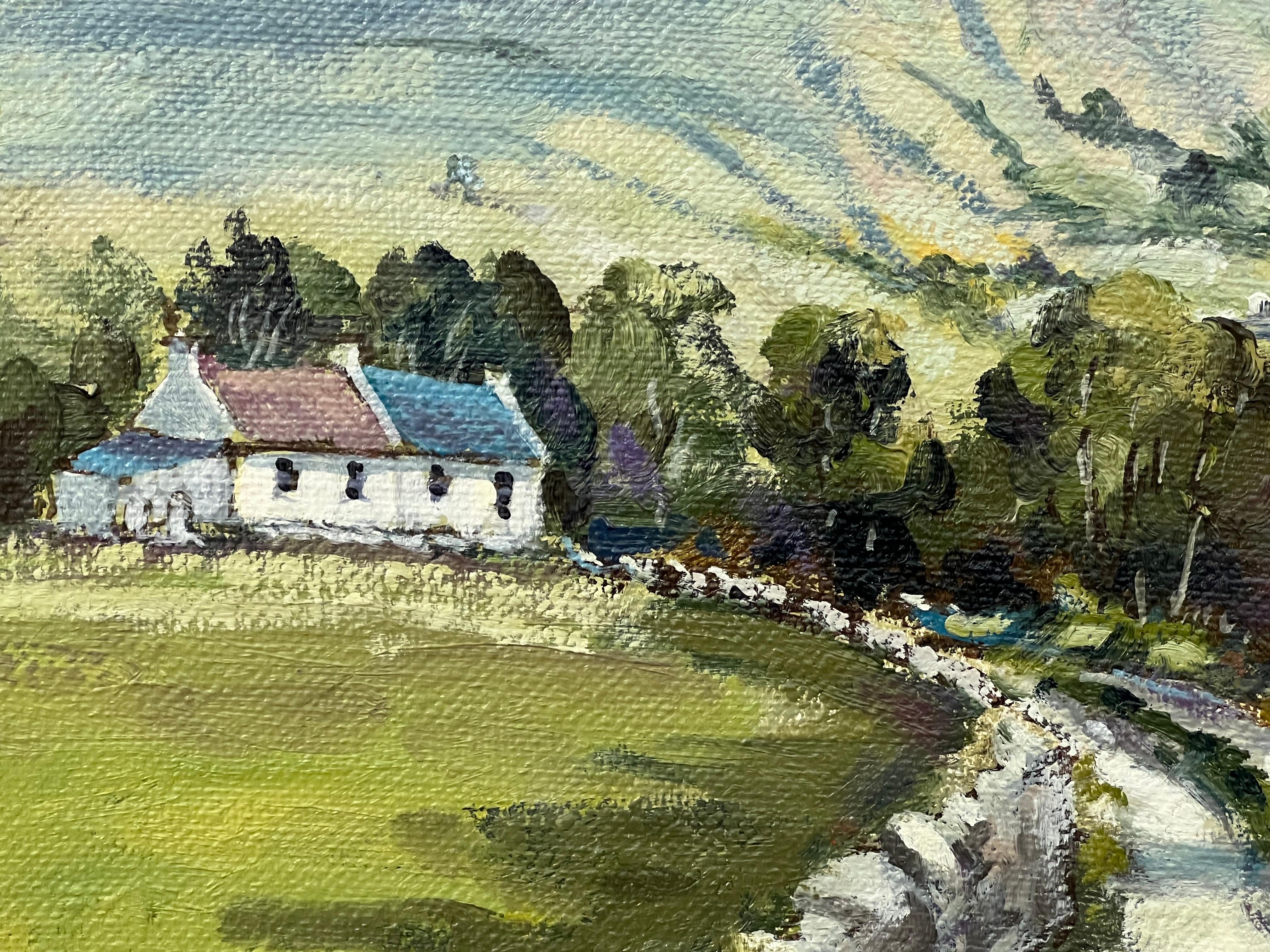 Vintage Post-Impressionist Oil Painting of Ireland Countryside by Irish Artist For Sale 5