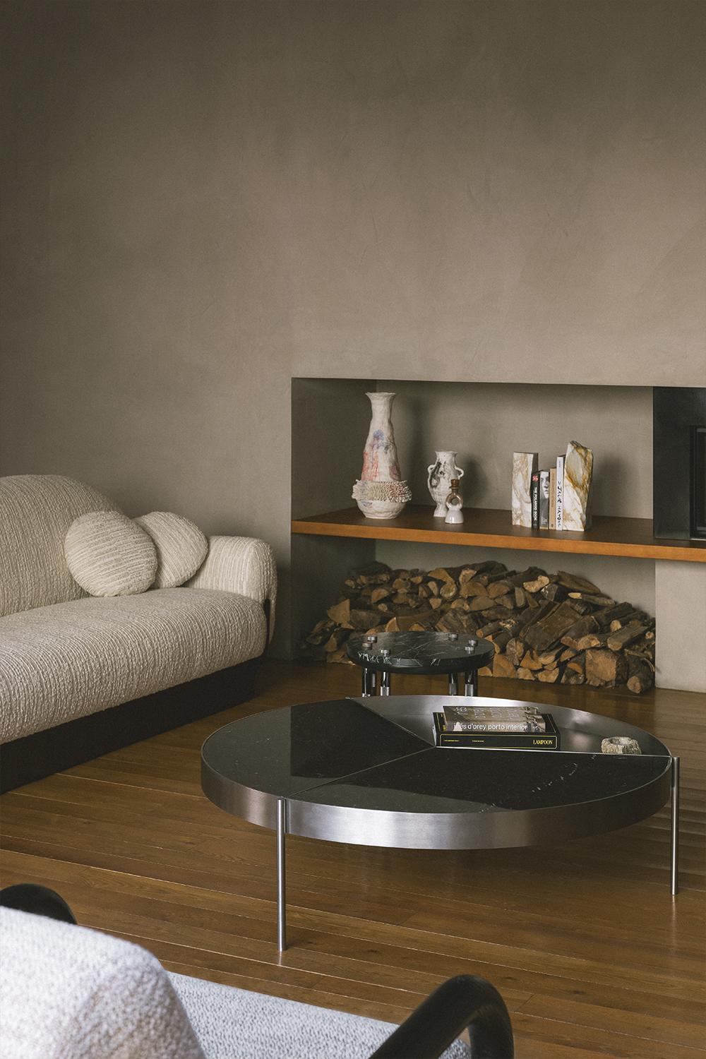 Ray Coffee Table, Bronze Structure and Nero Marquina Top, Handcrafted by Duistt 1