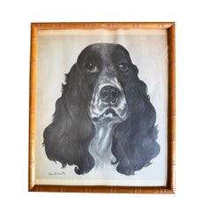 Ray De Santis Sporting Dog Portrait, English Cocker Spaniel in Bamboo Frame