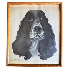 Ray De Santis Sporting Dog Portrait, English Cocker Spaniel in Bamboo Frame