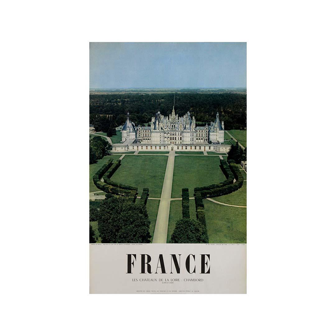 Reiseplakat von 1956 Château de Chambord, das ikonische Schloss des Loire-Tals im Angebot 2