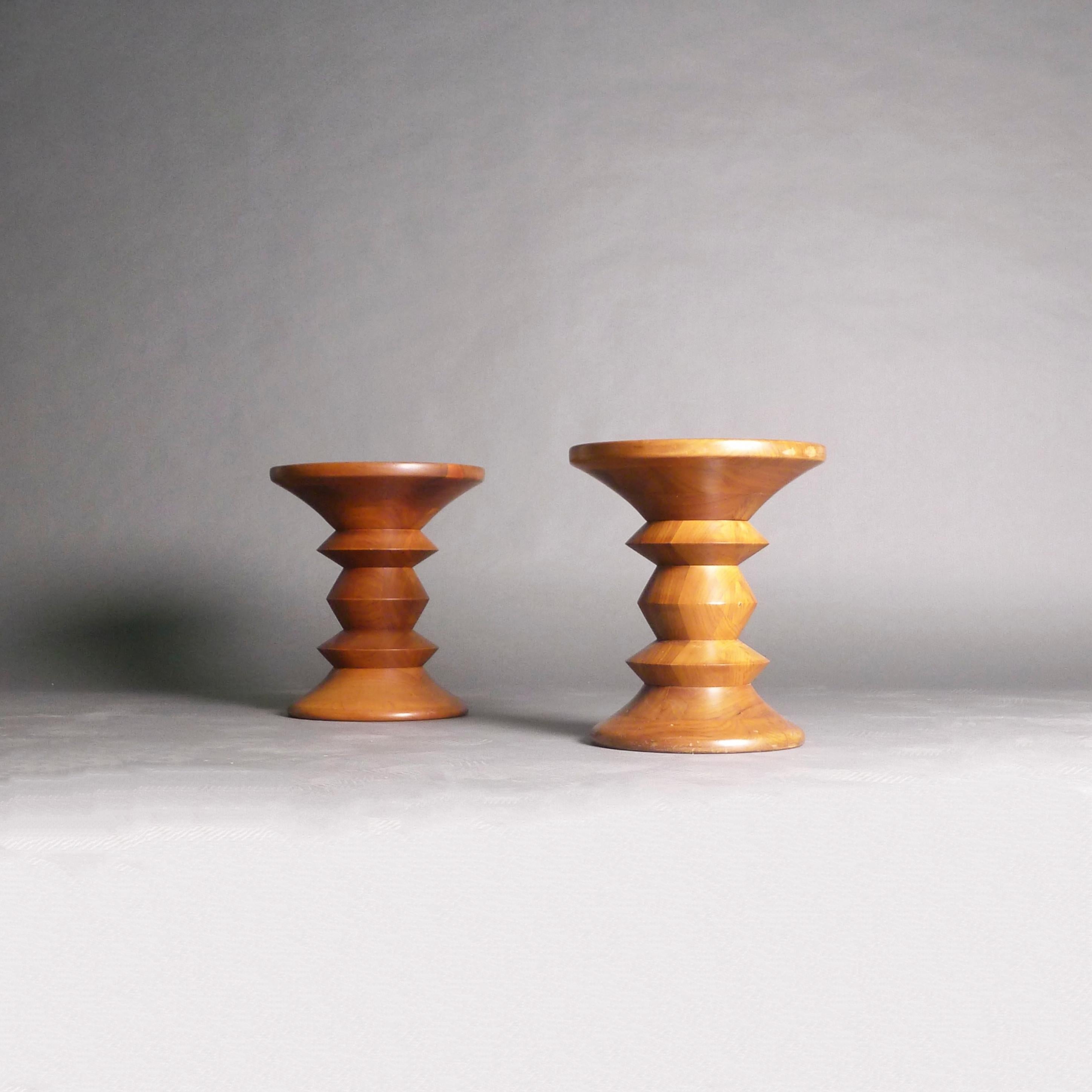 Time Life stool, model C, designed by Ray Eames as part of a commission for the Time Life Building in Manhattan, New York in 1960.

Constructed in turned solid walnut, three versions of the stool were designed of which this is version C.  Marketed