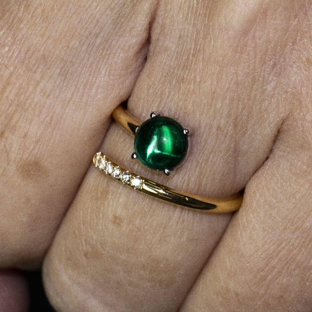 RAY Emerald and Gold Ring For Sale 2