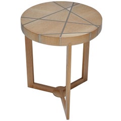 Ray End Table in Bleached Oak and Nickel by Newell Design