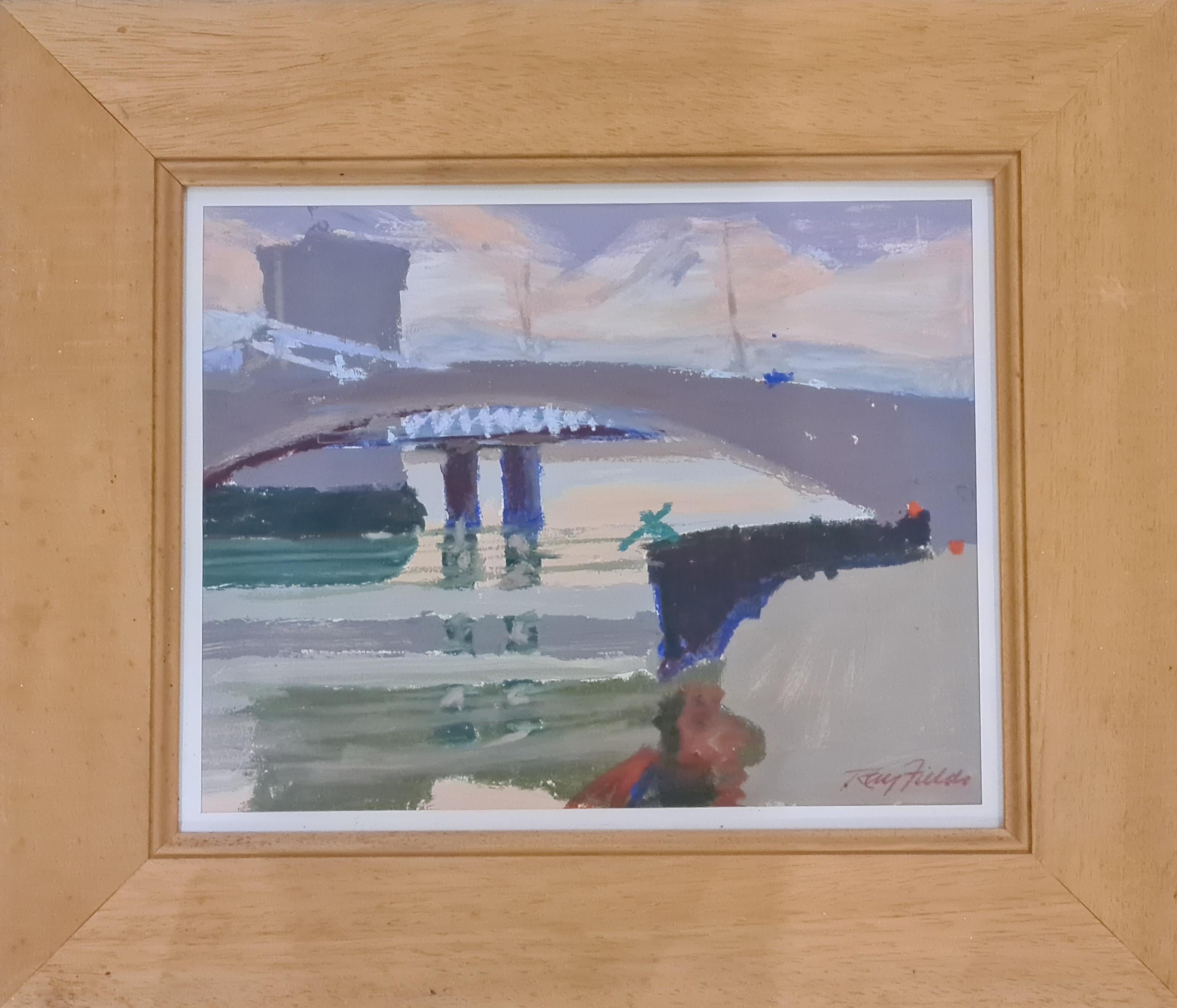 Conwy, The Castle and The Suspension Bridge - Painting by Ray Fields