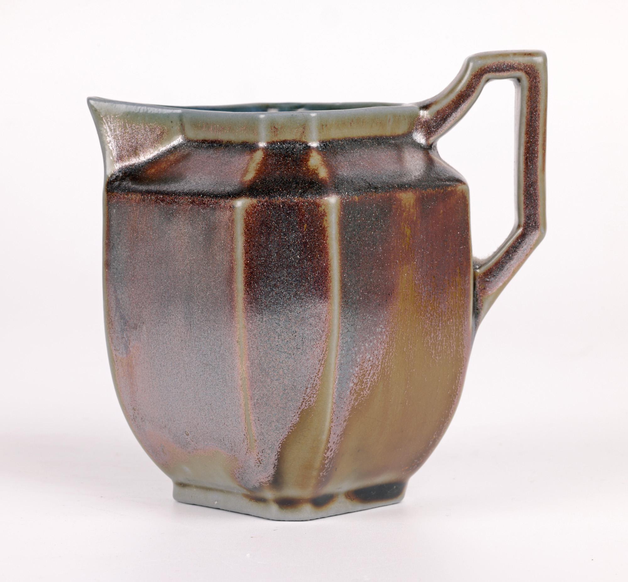 Ray Finch Winchcombe Studio Pottery Metallic Glazed Double Cream Jug In Good Condition For Sale In Bishop's Stortford, Hertfordshire