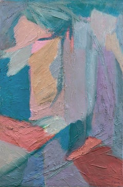 Vintage 'Abstract, Coral and Blue', Art Institute of Chicago, Illinois Design Institute