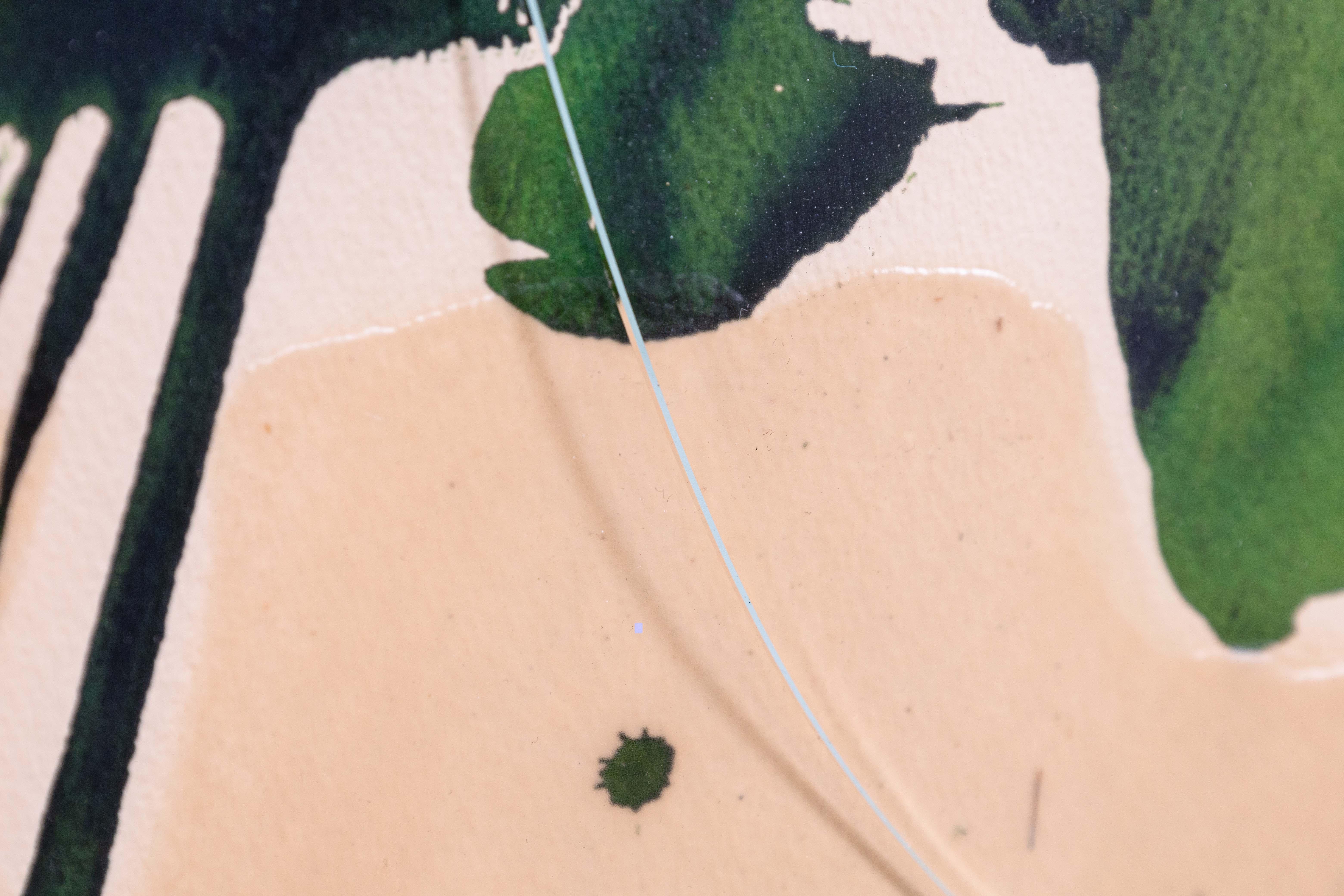 Carta Ray Frost Fleming Red & Green Astratto firmato Acquerello contemporaneo su carta in vendita