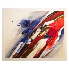 Ray Frost Fleming Untitled Abstract Contemporary Watercolor on Board Framed