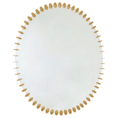 Specchio da parete Ray Gold L con cornice in metallo verniciato a polvere di Deknudt Mirrors