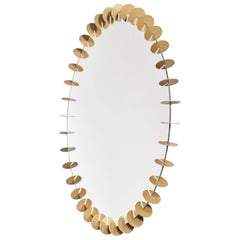 Specchio da parete Ray Gold S con cornice in metallo verniciato a polvere di Deknudt Mirrors