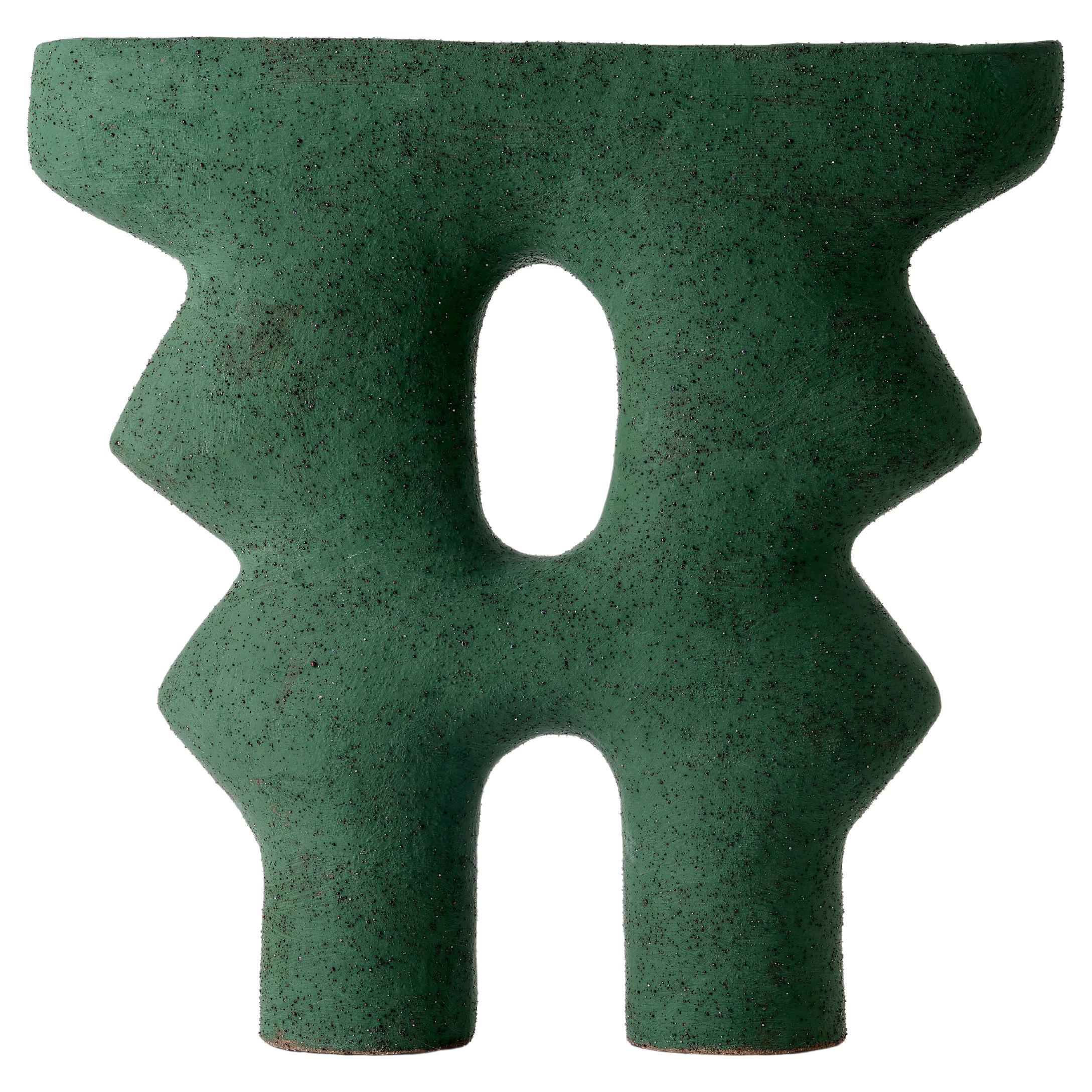 Ray Green Raku Clay Ceramic Sculpture by Stephanie Phillips