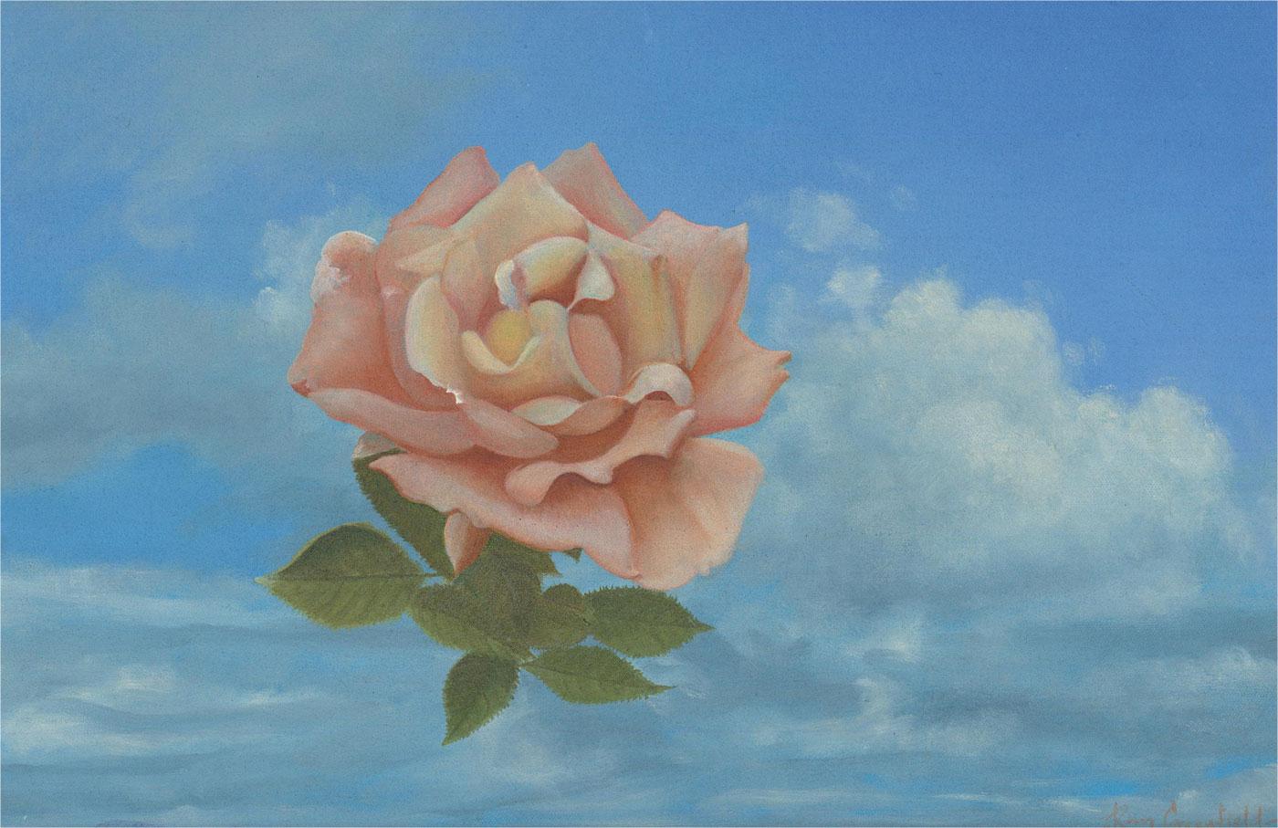 Ray Greenfield - 20th Century Oil, Floating Rose For Sale 1