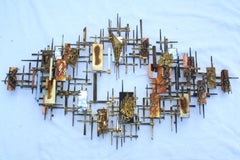 Ray H. Berger Brutalist Mix Metals Wandskulptur