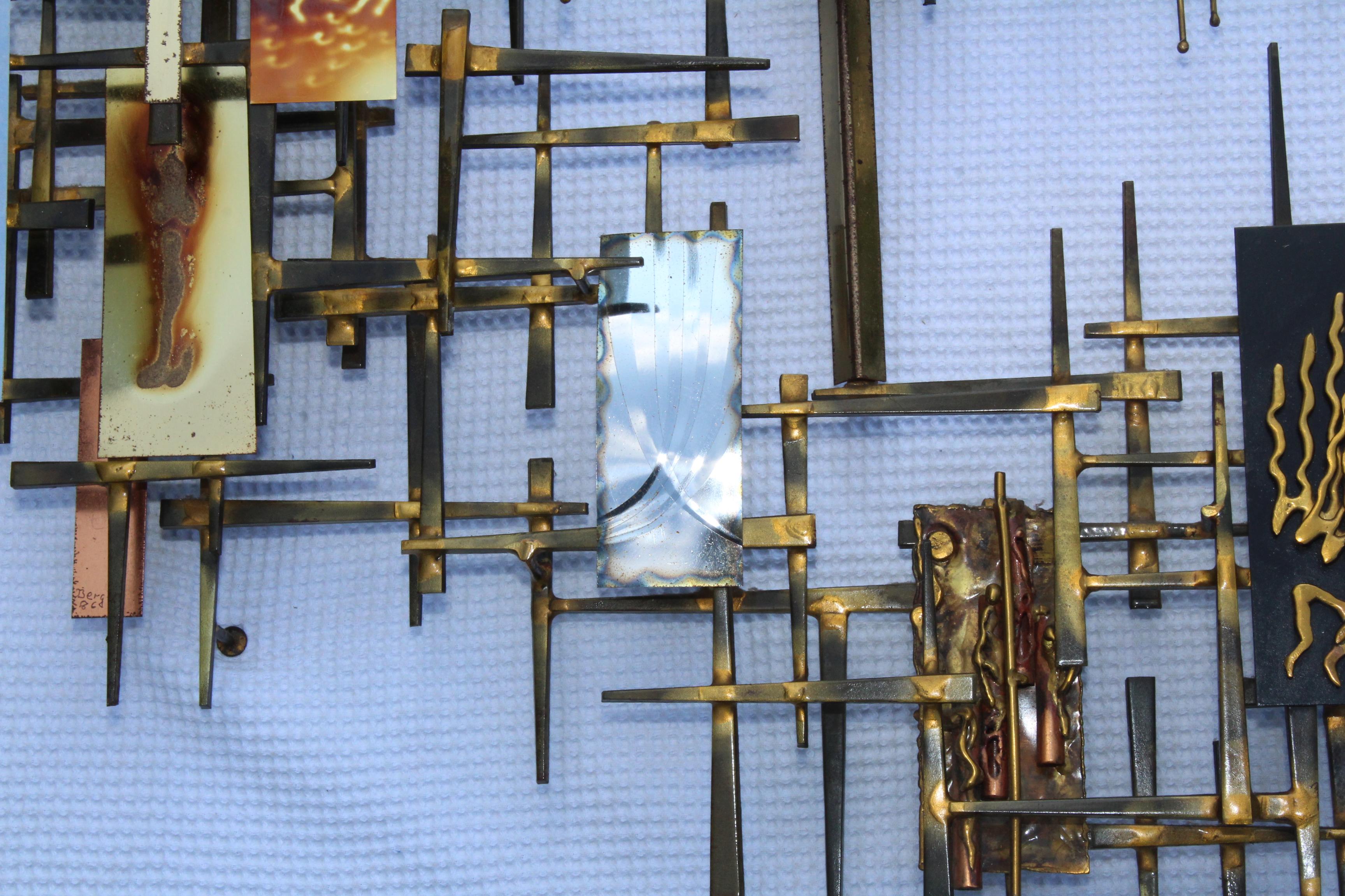 Ray H. Berger Brutalist Mix Metals Wall Sculpture 1