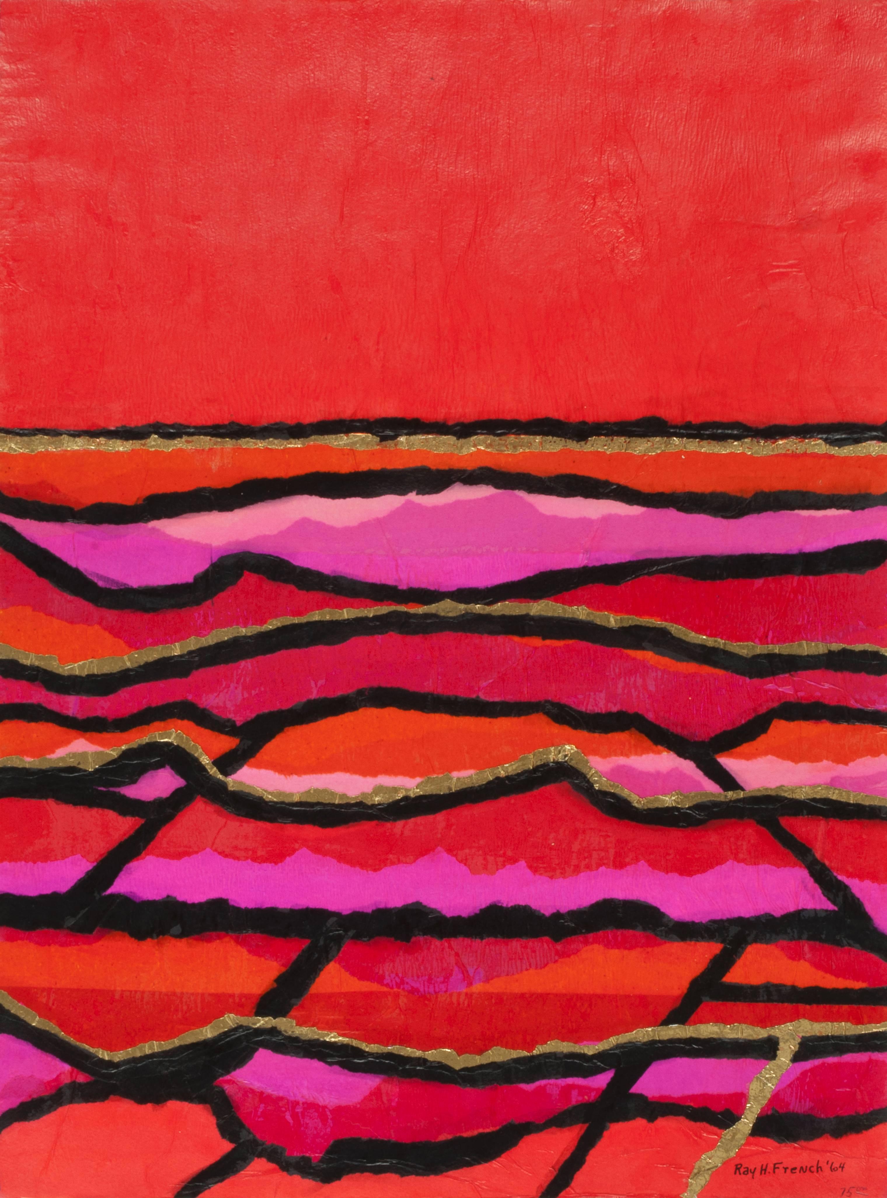 Paisaje marino al atardecer - Mixed Media Art de Ray H. French