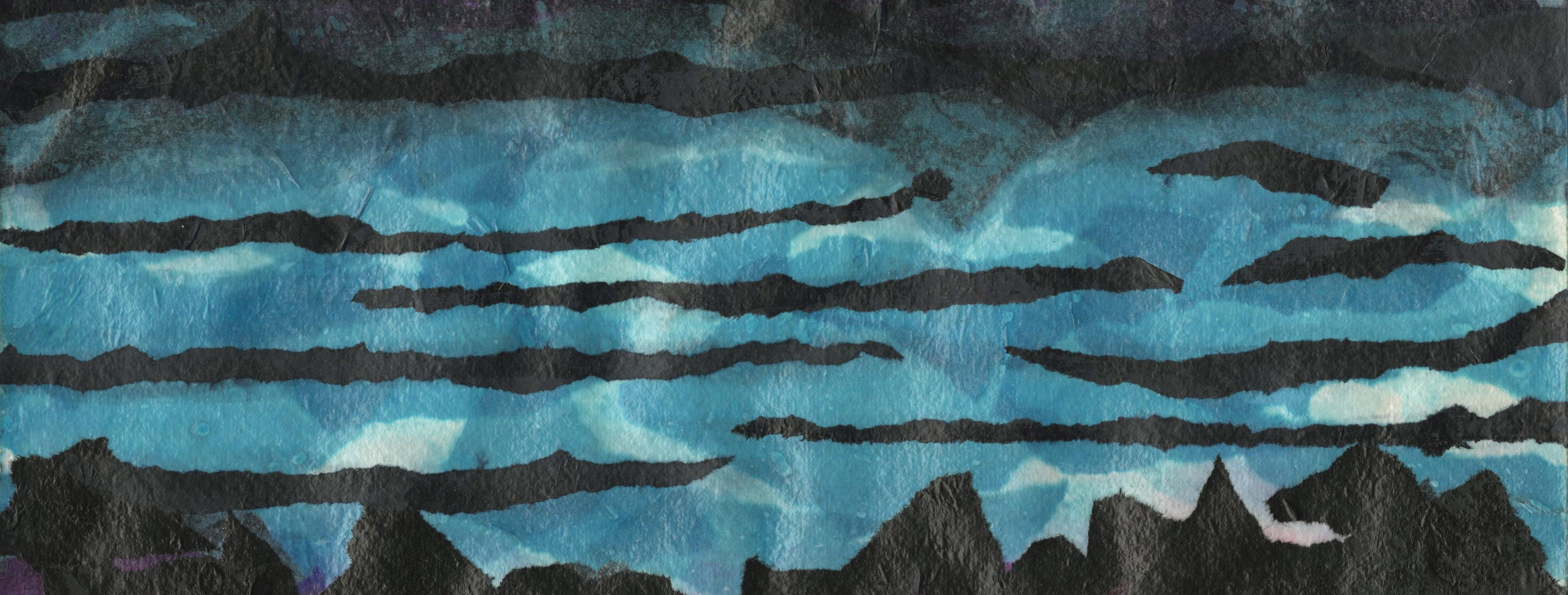 Sin título (Paisaje marino nocturno)
Collage de papel de seda sobre papel tejido Fabriano, 1964
Firmado a tinta abajo a la izquierda
Anotado 42 a lápiz en el verso
Estado: Excelente
Tamaño de la imagen/hoja: 10 x 13 7/8 pulgadas
Parte de un conjunto