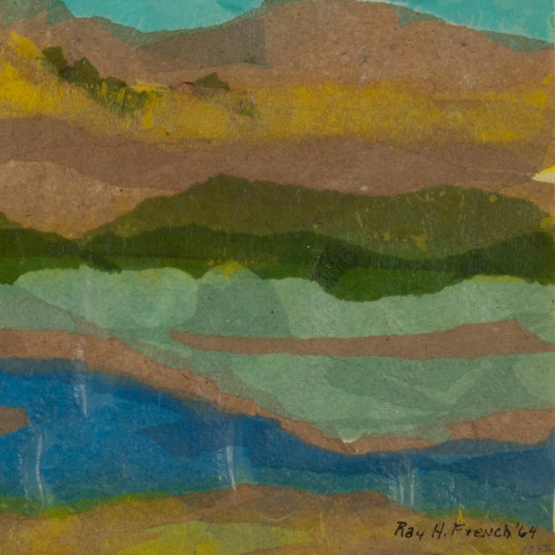 Untitled (Tuscan Landscape)
Tissue paper collage on Fabriano support
Signed and dated lower right in ink
Provenance:
Estate of the artist
Martha A. French Trust
Created while the artist lived in Florence, Italy.
Condition: Excellent
Image/Sheet
