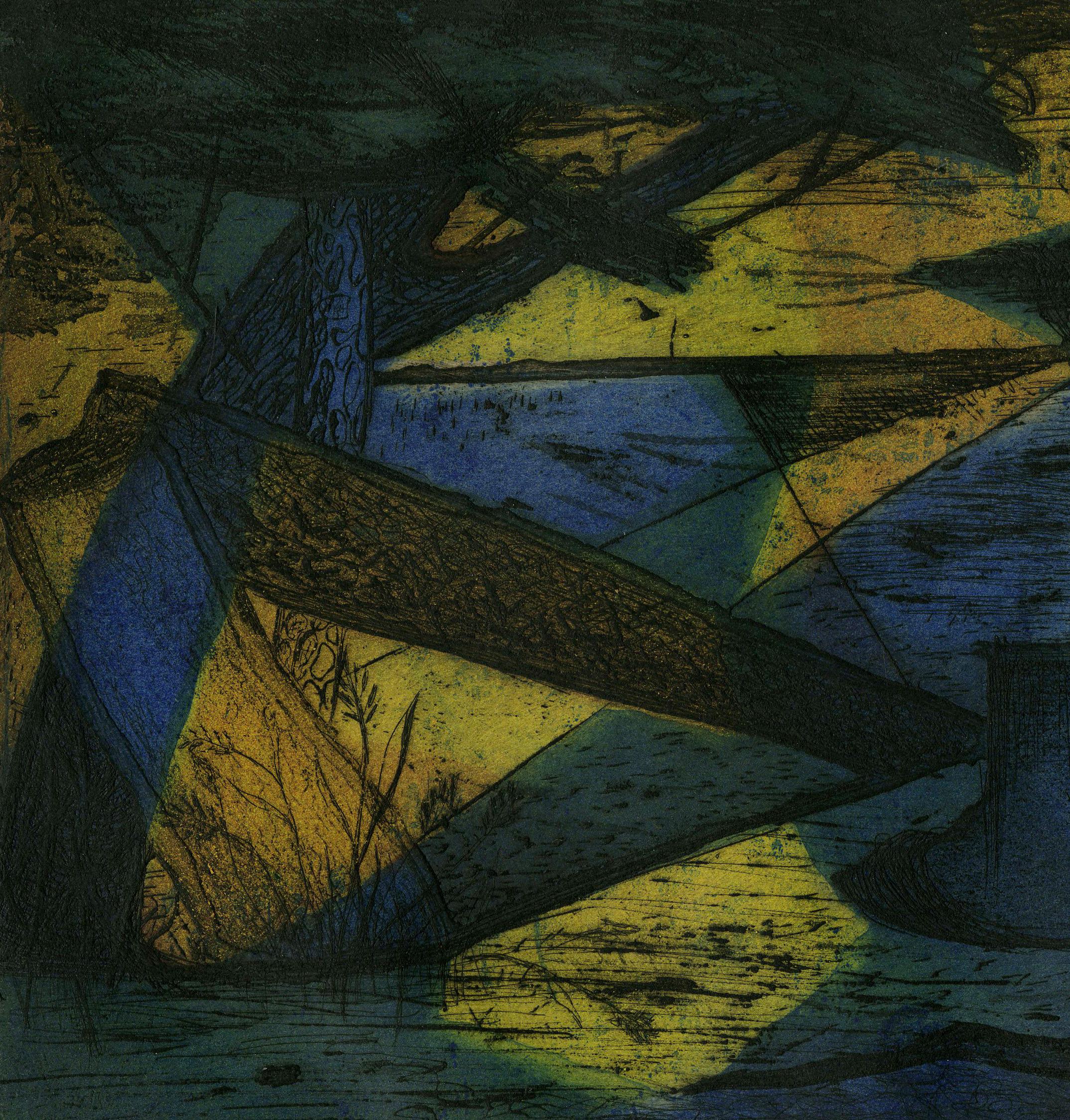 Debris - Black Abstract Print by Ray H. French