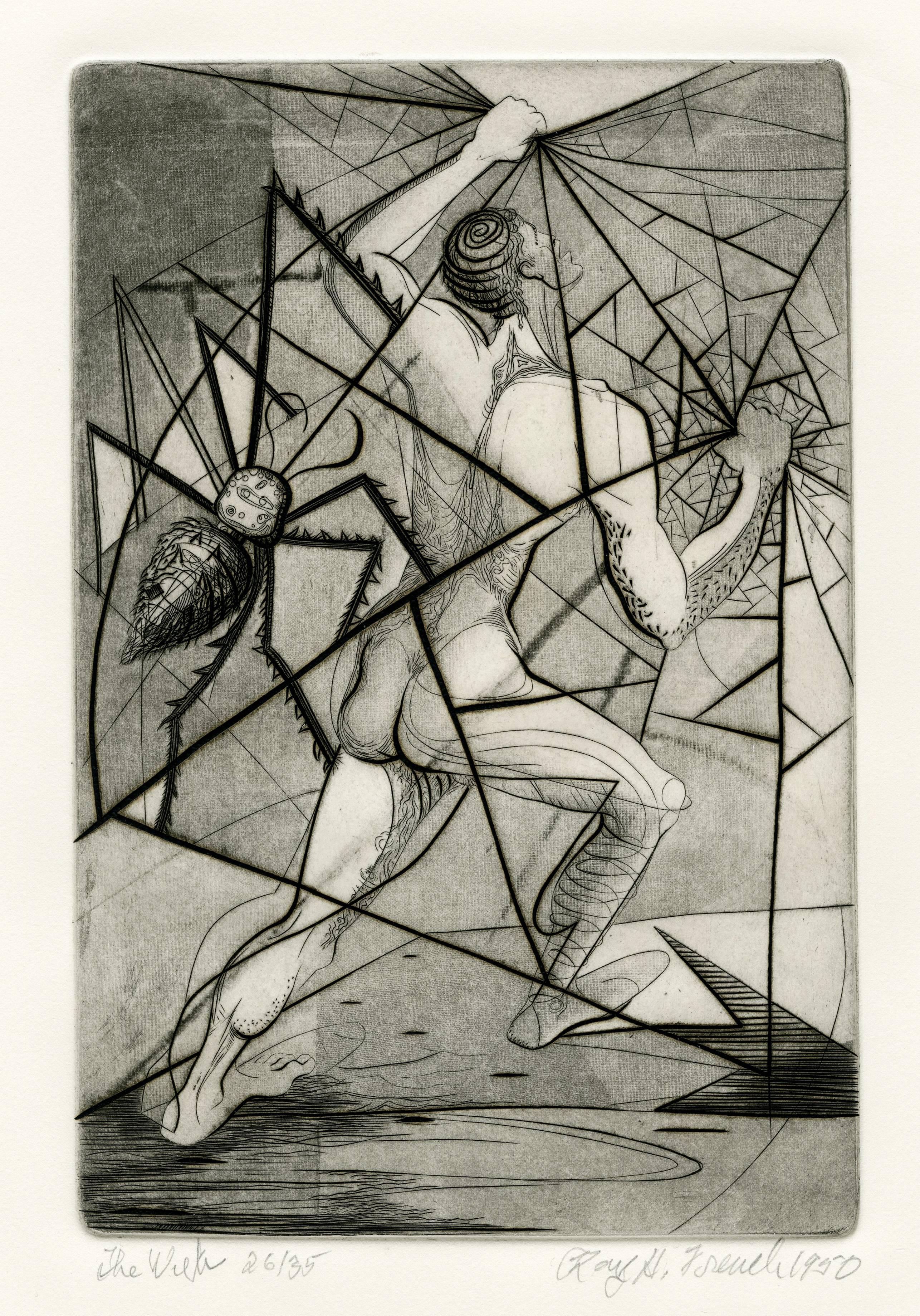 Ray H. French Figurative Print - The Web