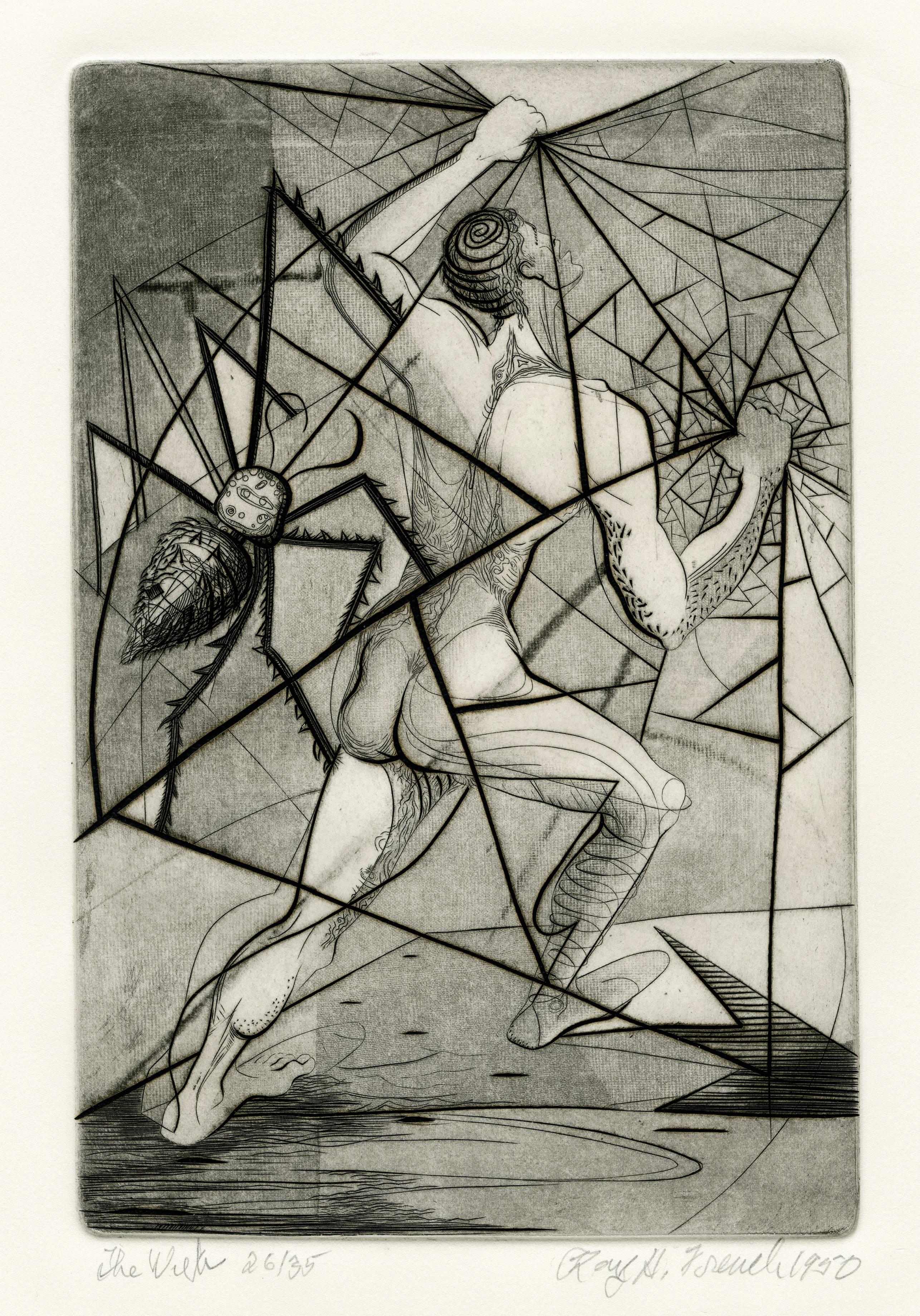 Figurative Print di Ray H. French - The Web