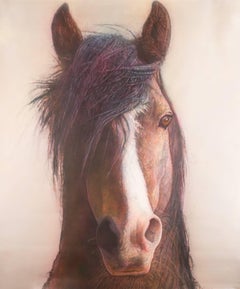 "I'll Follow You" Large Scale Realistic Horse Framed Acrylic on Canvas Painting