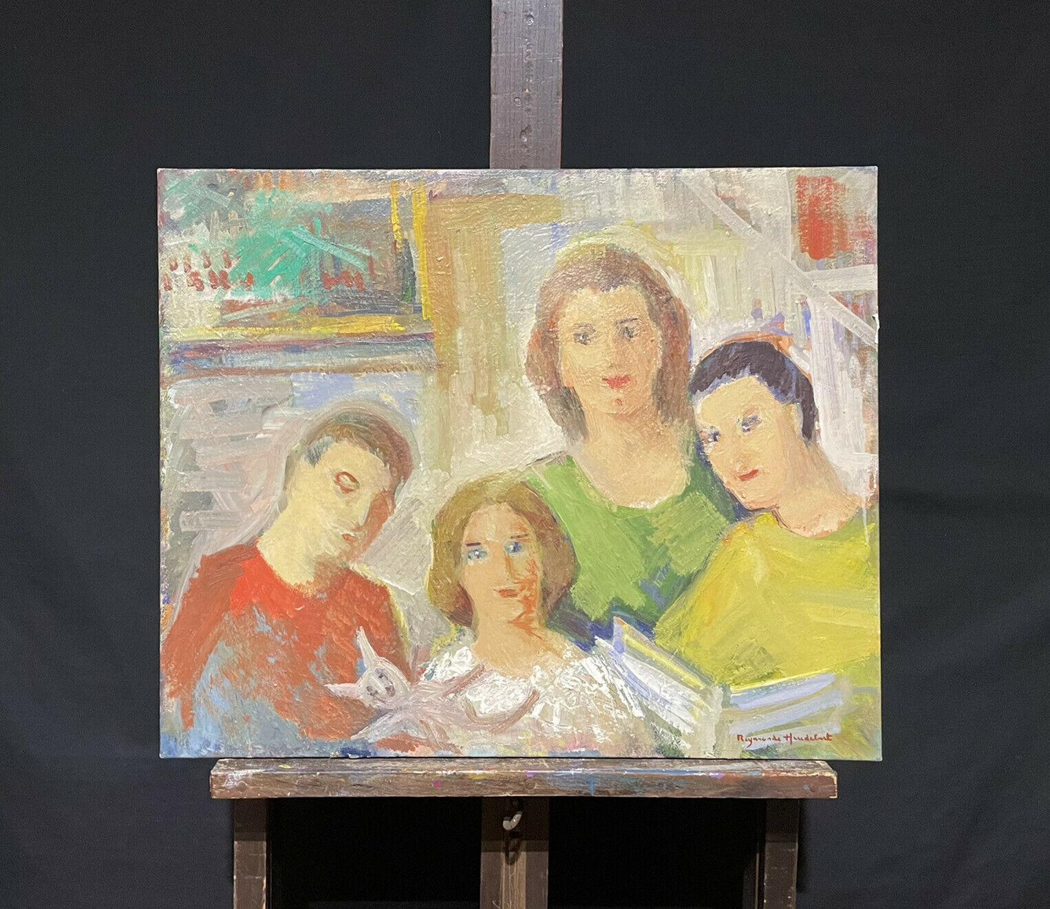 RAY HEUDEBERT (1894-1991) SIGNED FRENCH POST-IMPRESSIONIST OIL - FAMILY GROUP - Painting by Ray Heudebert