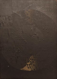 "Moon" Ray Johnson, Minimalist Mixed Media on Masonite, Fluxus Movement