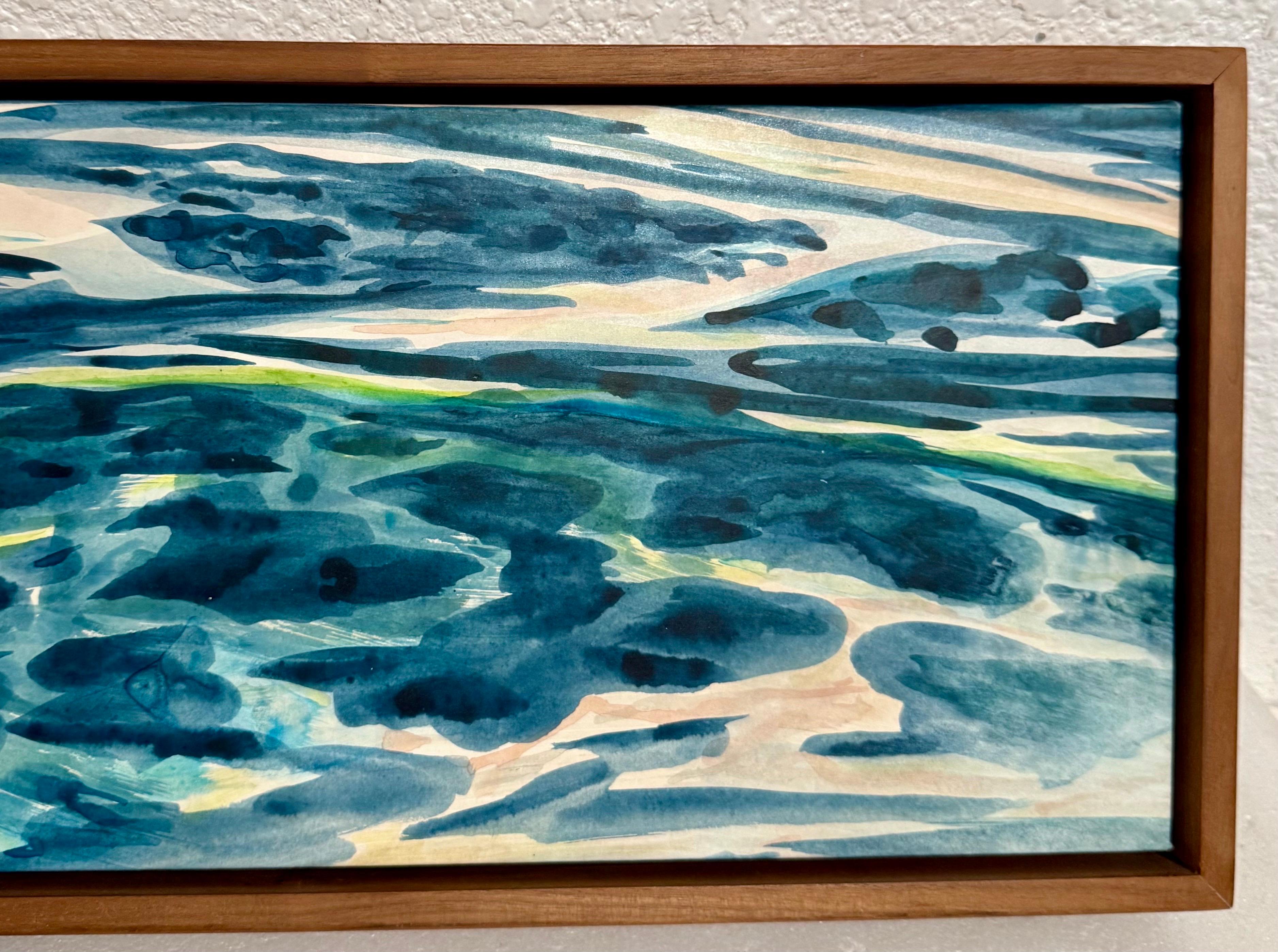 White Atlantic Surf Mixed Media Modernist Abstract Seascape Painting Ray Kass im Angebot 1