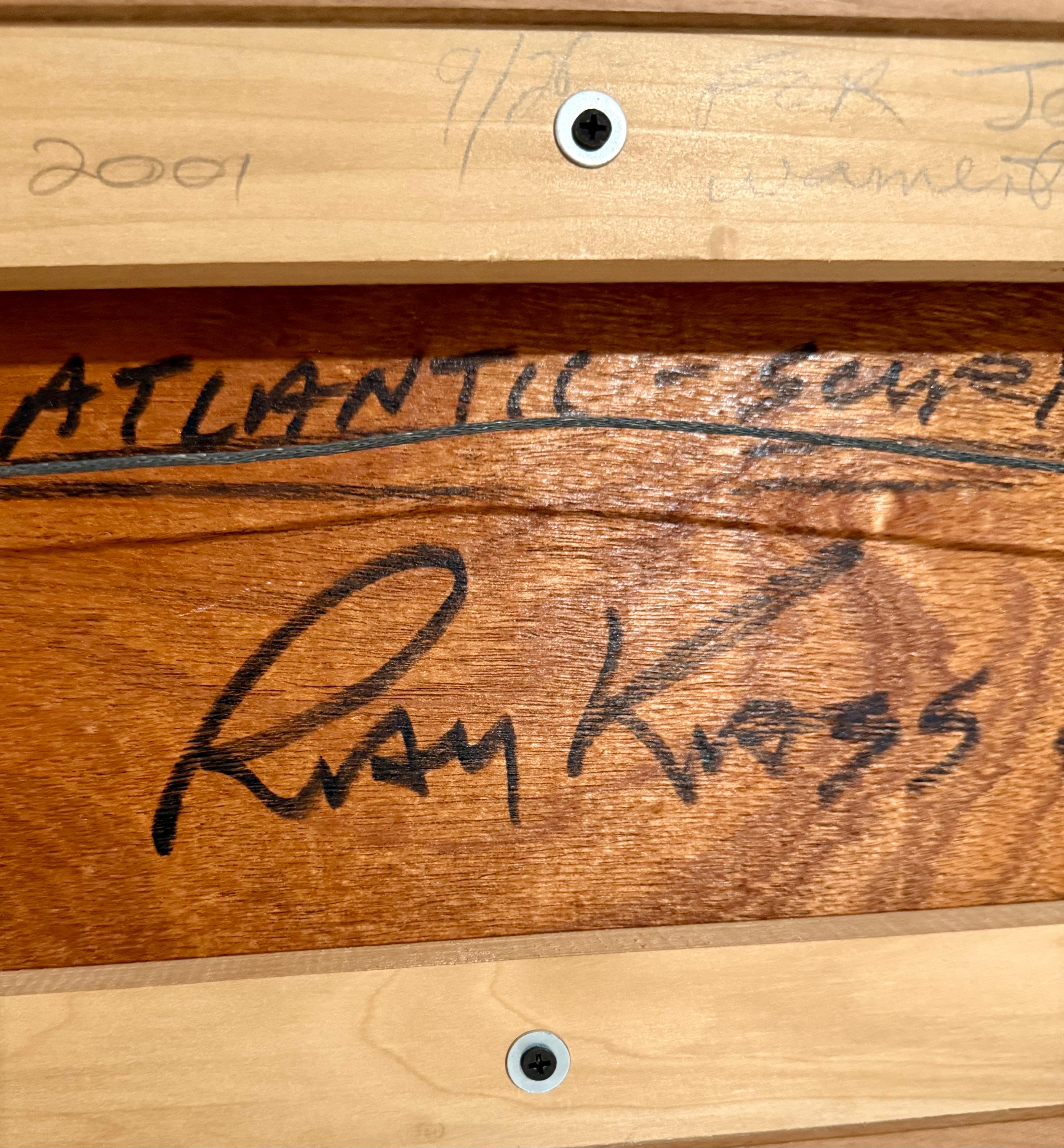 White Atlantic Surf Mixed Media Modernist Abstract Seascape Painting Ray Kass im Angebot 4