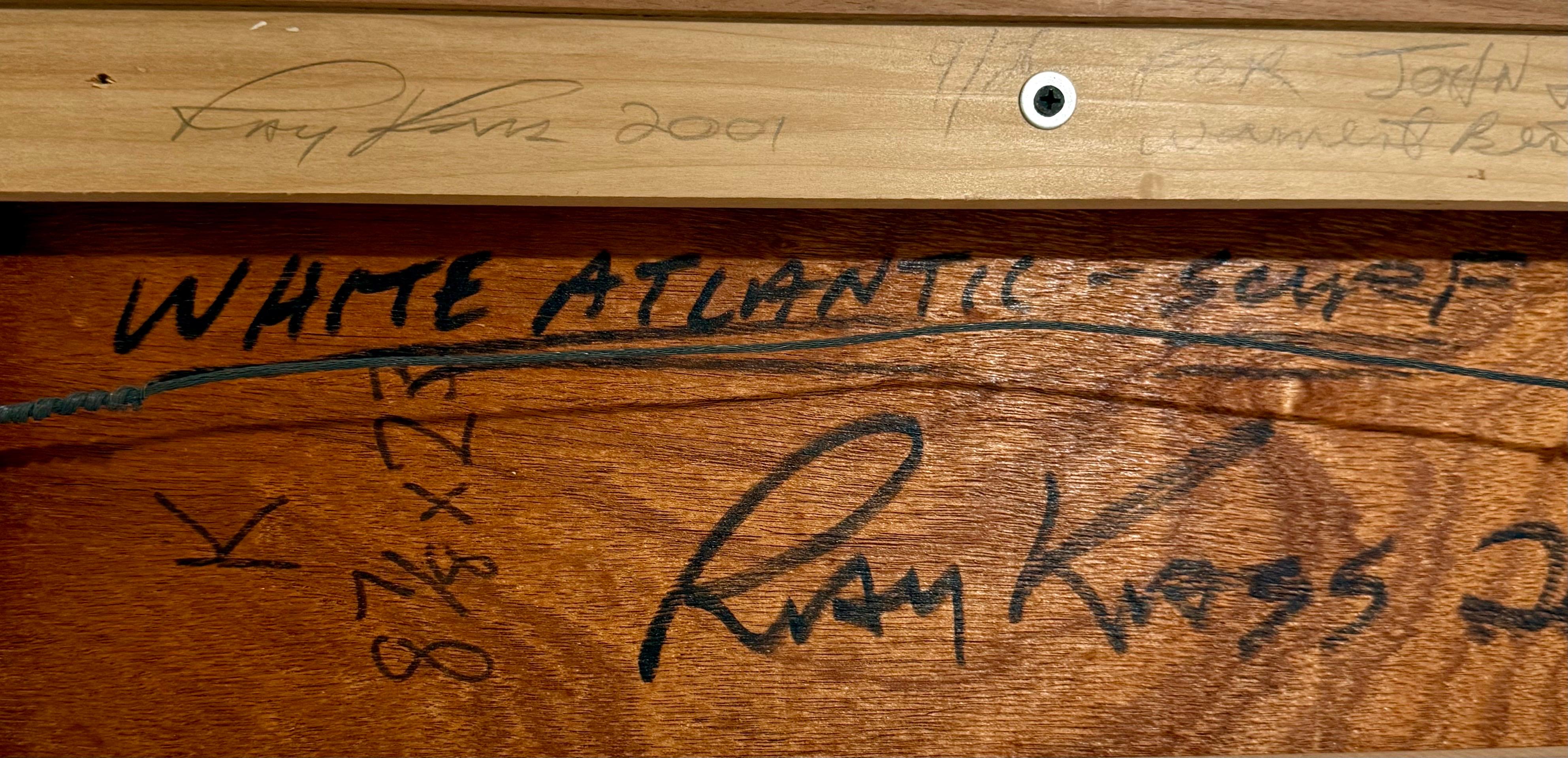 White Atlantic Surf Mixed Media Modernist Abstract Seascape Painting Ray Kass im Angebot 6