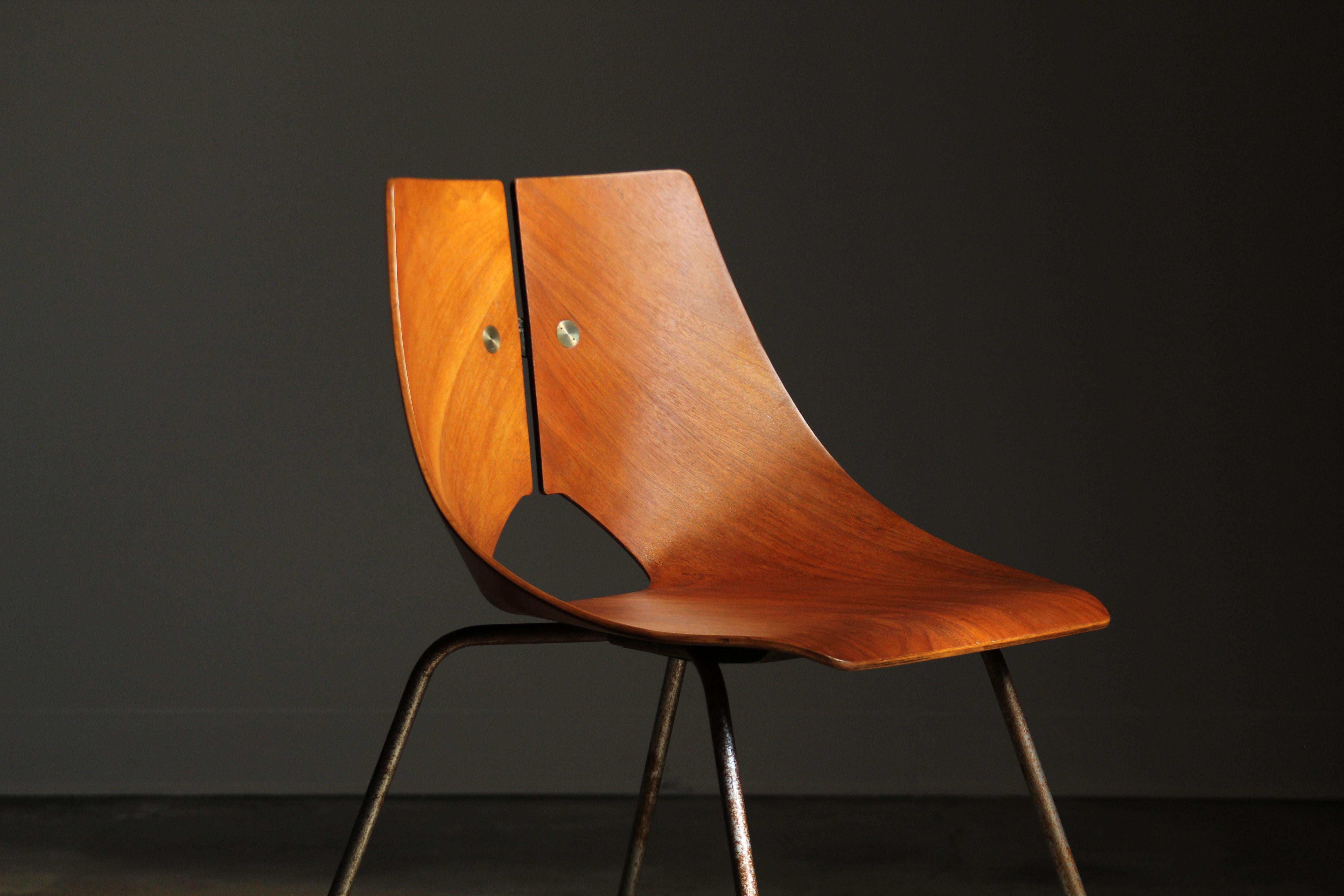 Mid-Century moderno Sedia laterale in compensato modellato di Ray Komai, 1949 in vendita