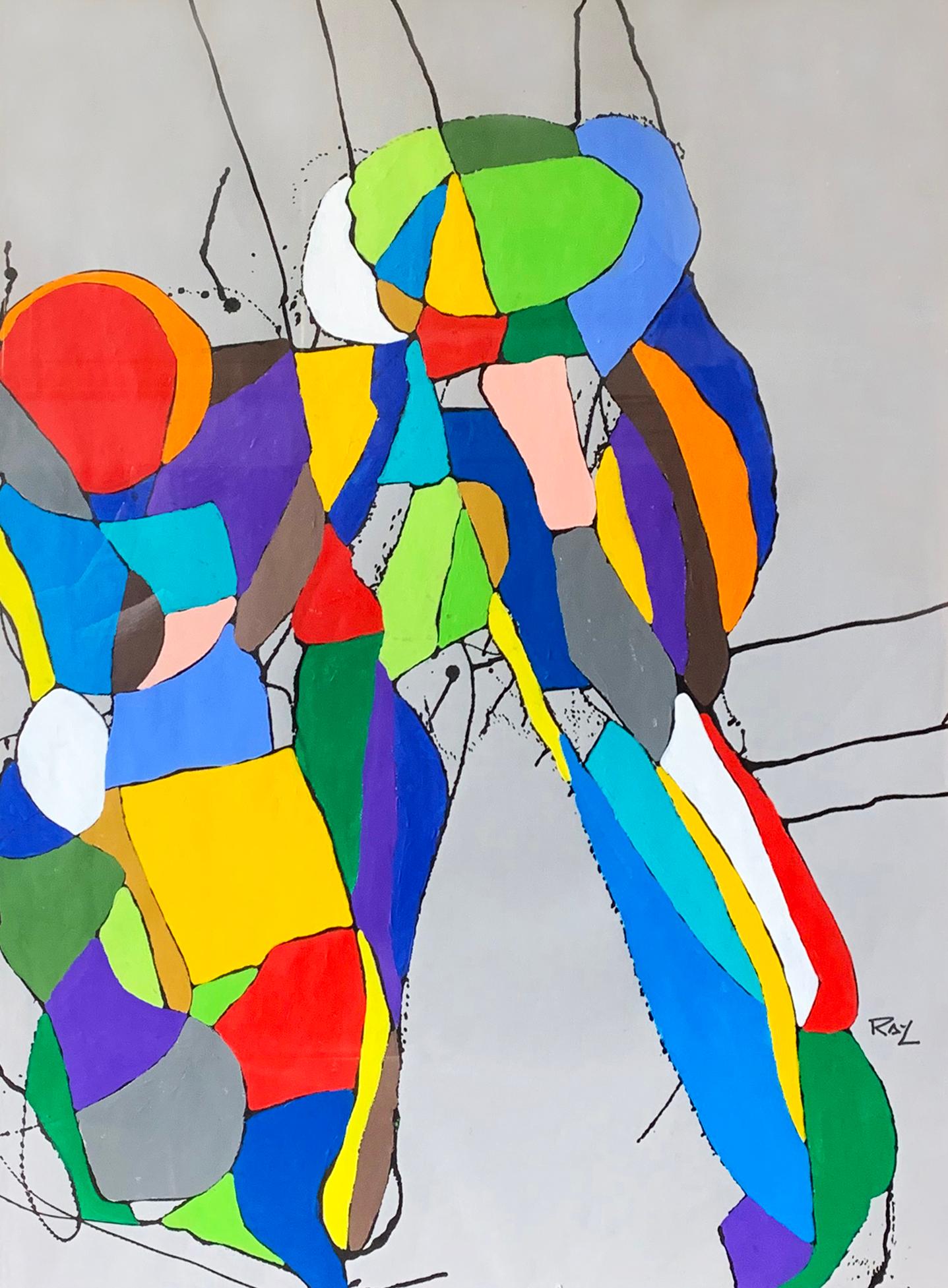 Figurative Painting Ray Leight - Métamorphose, abstraction figurative, abstrait moderniste, 1995