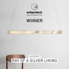 Modern Marble Lighting Pendant 'Ray' by On.Entropy, in Translucent Marble