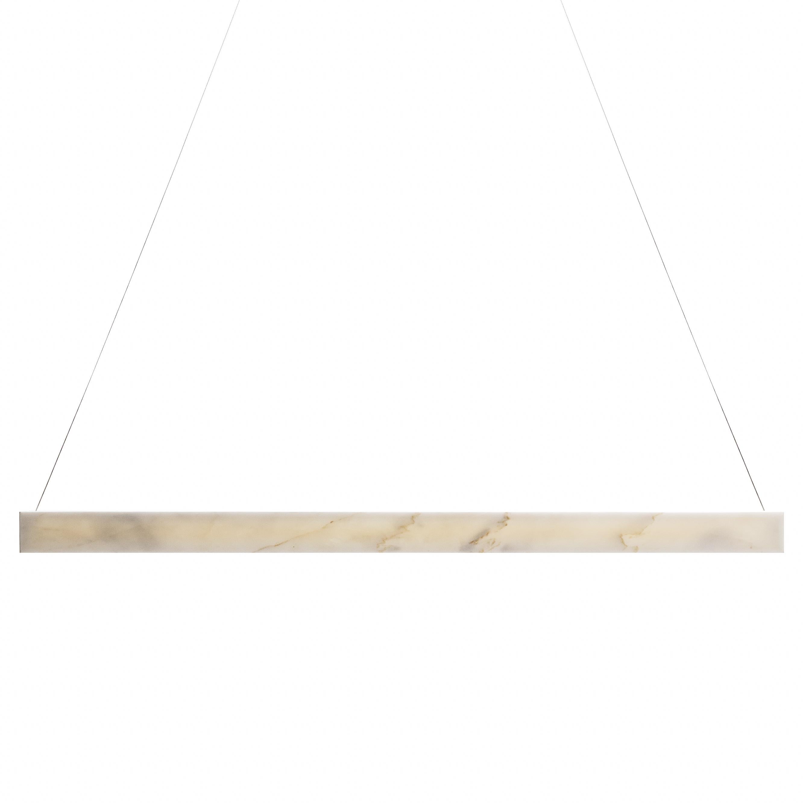 Modern Ray Marble Pendant Light by On.Entropy, in Seamless White Marble For Sale